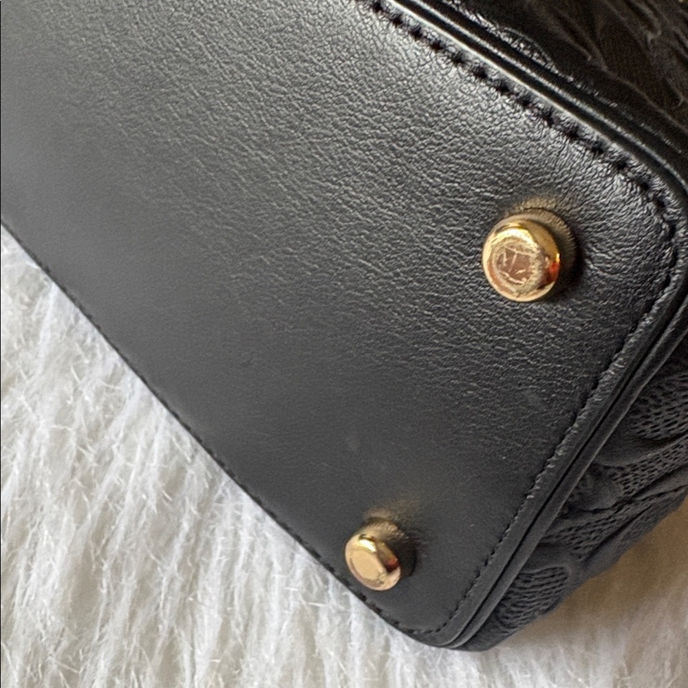 Coach Black Signature Embossed Dome Satchel - Picture 10 of 10